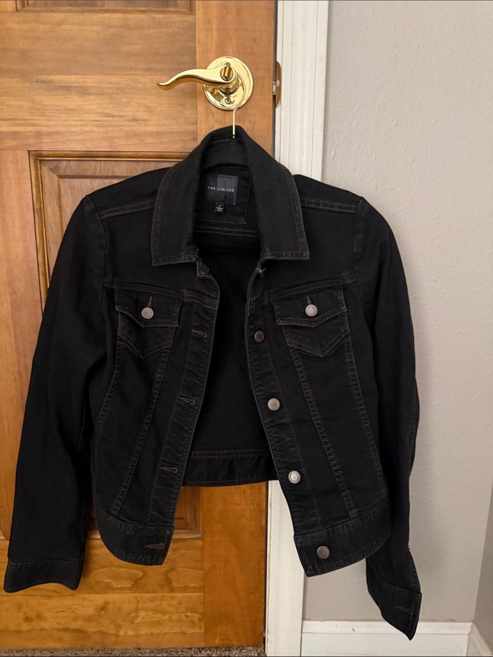 The Limited Black Denim Jean Jacket